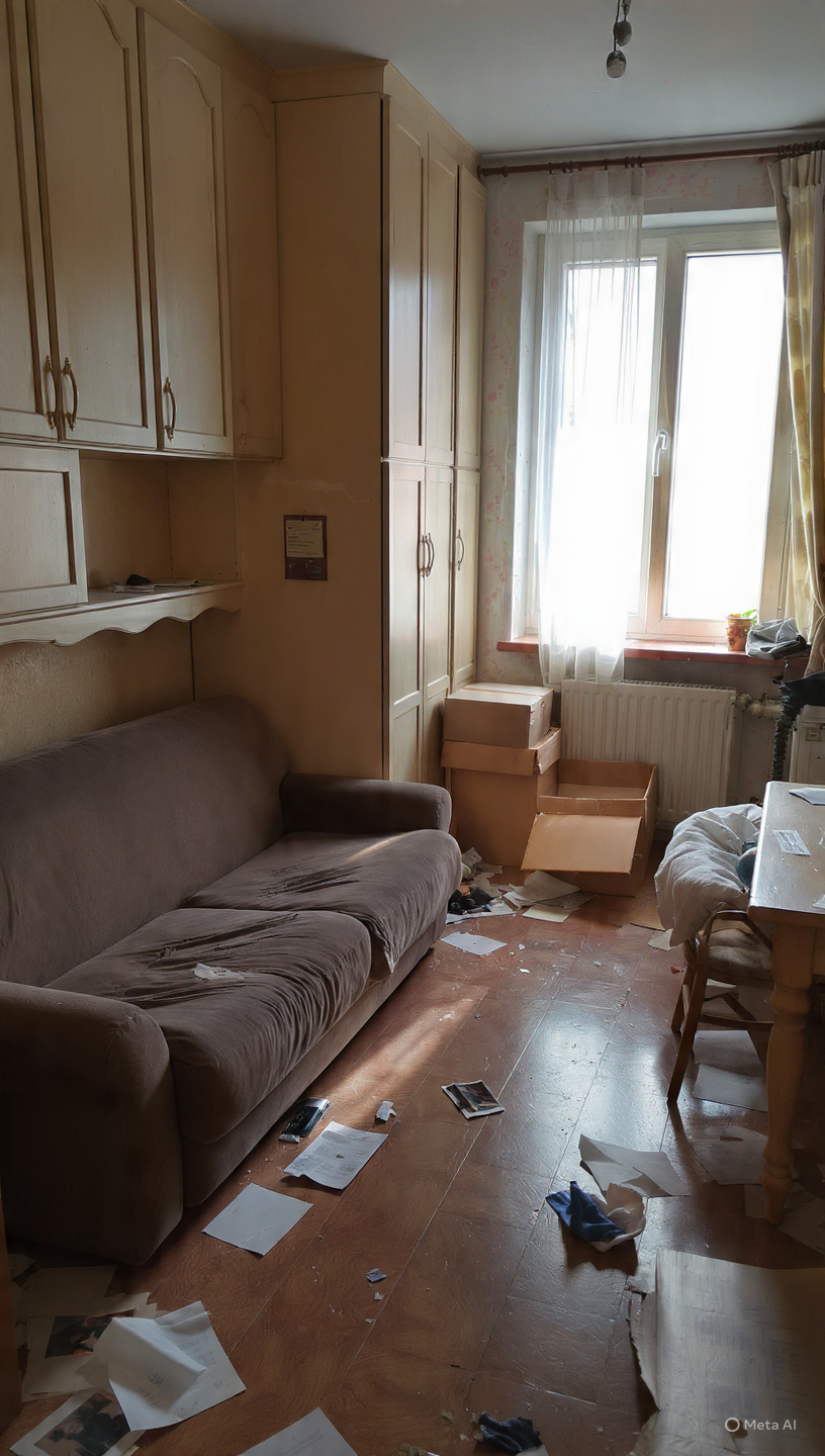 Wywóz mebli Pabianice – stare meble przed blokiem czekające na odbiór